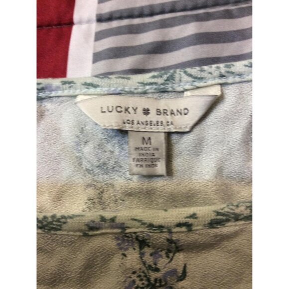 LUCKY Brand Womens Blouse Size M Light Green - Picture 3 of 8